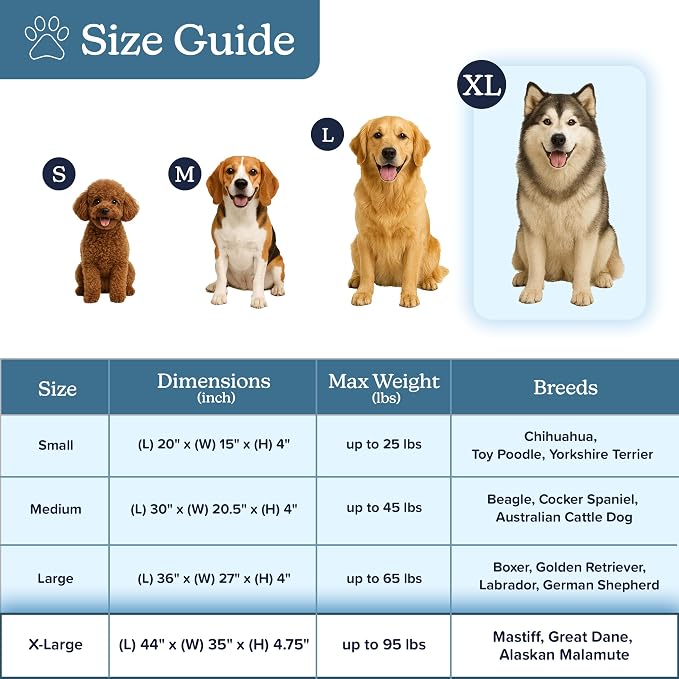 Orthopedic Dog Bed - 2-Layer Memory Foam Crate Mat with Machine Washable Sherpa Cover - 44x35 Pet Bed for Large Dogs up to 100lbs by PETMAKER (Tan) - Image 7