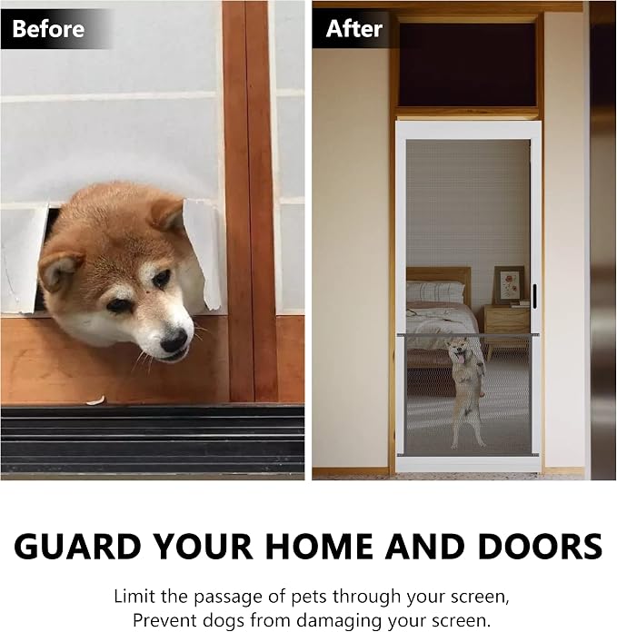 Guardian Steel Pet Grille Screen Door Protector for Dogs Pets Cats Scratch Protector Replacement (Bronze, 30 inch) Screen Door Guard Pet Proof Rv Screen Door Grill Guards - Image 3