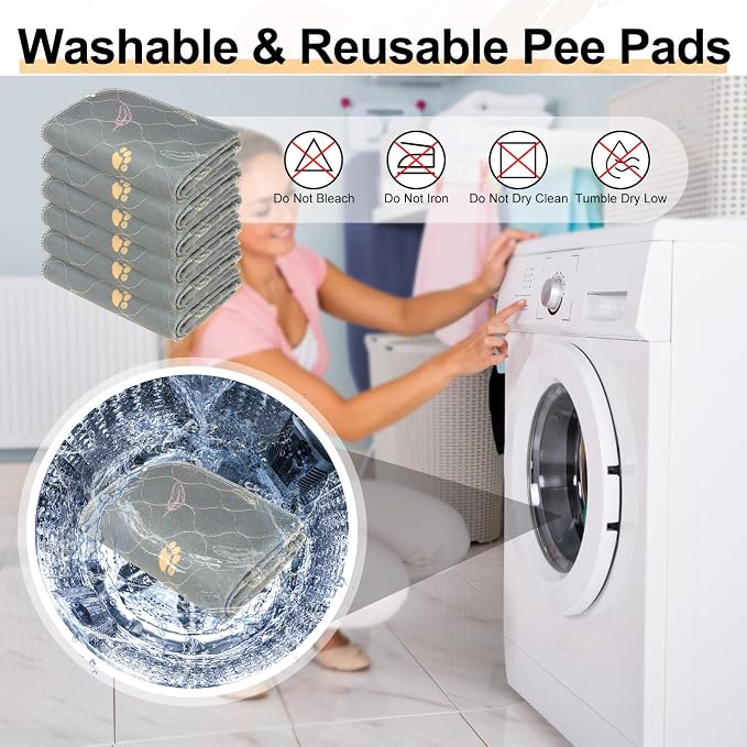 BEAUTYZOO Reusable Puppy Pads,Washable Pee Pads for Dogs,Non Slip Wee Wee Pad for Potty Training,Thick Heavy Absorbent Underpads for Playpen,Bed,Sofa,Crate,Whelping,Travel & Outdoor Spring, 16"x 24" - Image 3