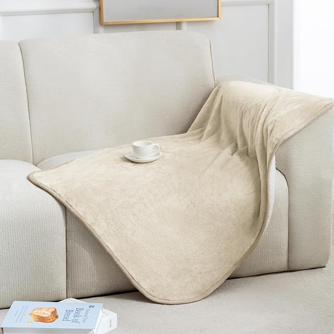gogobunny Waterproof Bed Blanket, Reversible Sherpa Fleece Throw Blanket for Dog Puppy Cat, Furniture Cover Protects Bed Couch Sofa from Liquid Pee and Pet Fur (Cream, 30x40 inches) by gogobunny