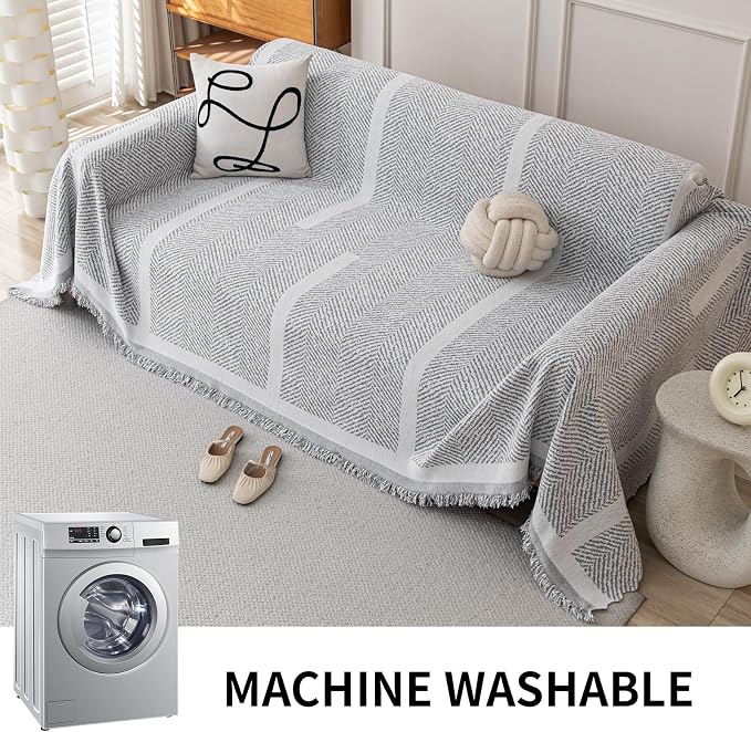 Deep Dream Couch Cover for Dogs, Soft Chenille Couch Covers for 3 Cushion Couch, Pet-Friendly Thick Sofa Slipcover Sectional Sofa Cover Washable Couch Protectors for Pets (Grey, 71"x118") - Image 7