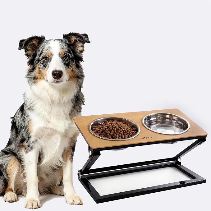 Elevated Dog Bowl, Adjustable Height and Tilt Angle Dog Bowl Stand | Precisely Adjust Height And Tilt Angle, Easy To Clean, Equipped With 2 Stainless Steel Food Bowls, Sturdy And Durable. - Image 8