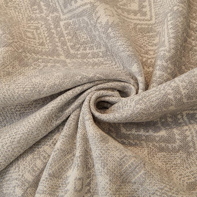 DREAMINGO Light Grey Couch Protector Boho Sofa Covers for 3 Cushion Couch Geometric Jacquard Soft Chenille Furniture Cover for Dogs Washable Vintage Sofa Slipcovers for Sectional, 71"x134" - Image 5
