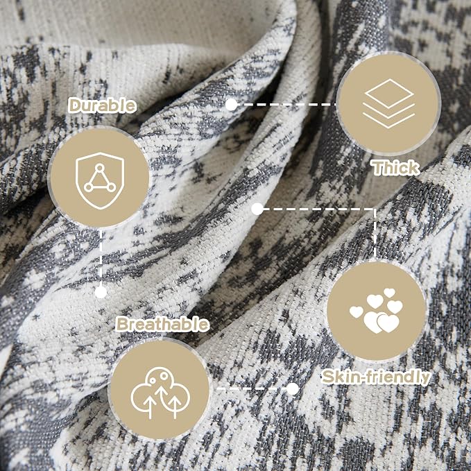 MEETSKY Boho Couch Cover for Dogs Washable Couch Sofa Protector for Love seat Sofa with Cats Friendly, Abstract Geometric Jacquard Sofa Covers Soft Modern Sofa Slipcovers, 71" X102", Deep Grey - Image 3