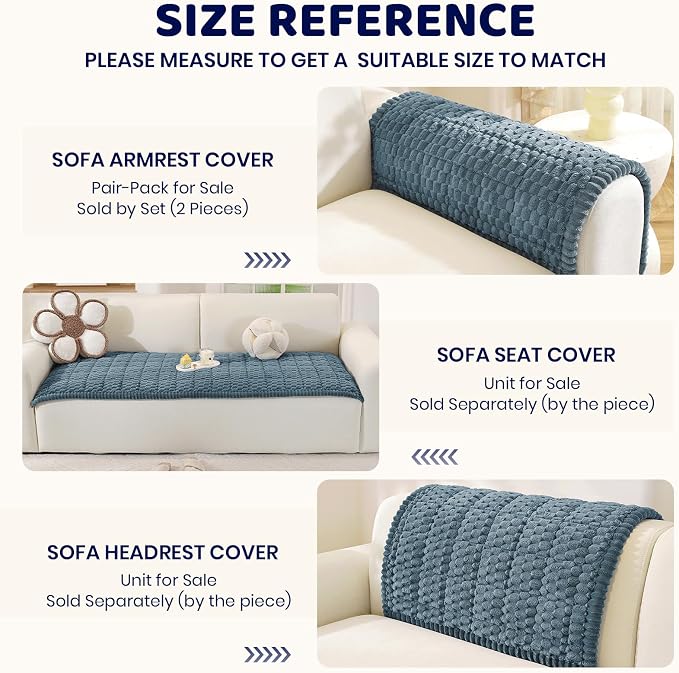 Royhom Couch Cover for Dogs Washable, Soft Thick Pet Couch Covers for Sofa, Pawcart Couch Protector Pet Friendly, Furniture Covers Dog Mat for Couches and Sofas (Blue, 27.6 x 82.7 Inch) - Image 3