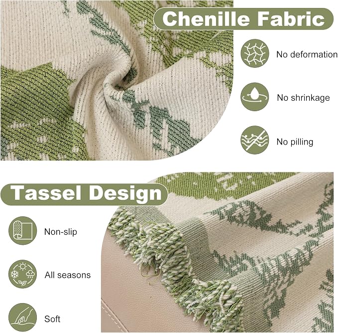 ROOMLIFE Couch Cover Boho Sofa Covers for 3 Cushion Couch Washable | Furniture Protector Sofa Couch Cover for Dogs, Soft Breathable Sofa Slipcover, Couch Throw Blankets with Tassels 71''X134'' - Image 3
