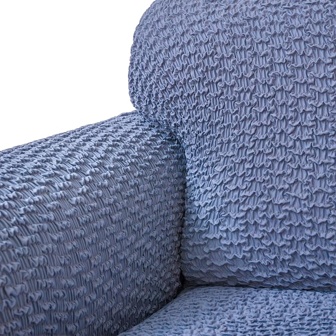 PAULTO BY GA.I.CO. Stretch Sofa Slipcovers – Soft Elastic Fabric Couch Cover for Armchair Loveseat 3-Seater & 4-Seater Sofa Cover – Non-Slip Furniture Protector Washable - Blue (40"-63" Wide) - Image 6