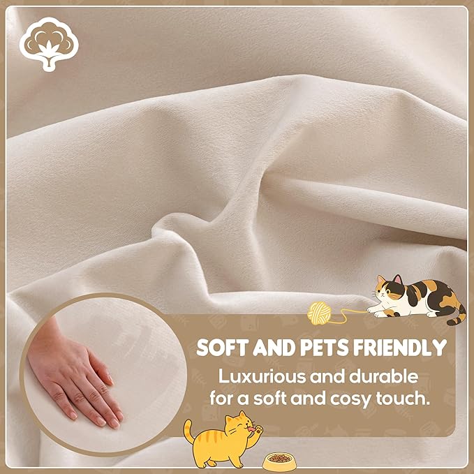 LOllON Cat Scratch Couch Cover Waterproof 118"x91" Non-Slip | Pet-Friendly Couch Protector, Anti-Scratch & Waterproof Sofa Cover For Cats Dogs Kids, Machine Washable - Image 3