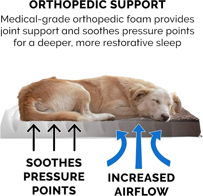Furhaven Orthopedic Dog Bed for Medium/Small Dogs w/ Removable Washable Cover, For Dogs Up to 35 lbs - Ultra Plush Faux Fur & Suede Mattress - Chocolate, Medium - Image 5