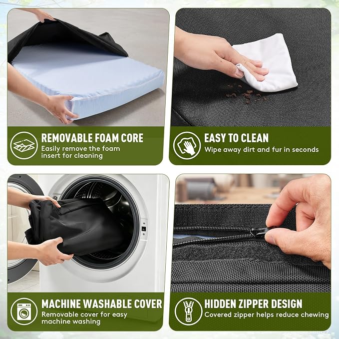 2520D Heavy Duty Indestructible Dog Bed, Chew Resistant Dog Bed, 22"x35" | Outdoor Pet Pad For Large Dogs, 4" Orthopedic Egg Crate Foam, Waterproof Inner Liner, Removable Washable Cover, Medium - Image 5