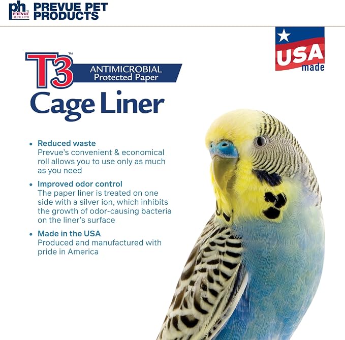 Prevue Pet Products T3 Cage Liner - Bird Cage Accessories, 100 ft Odor Absorbent Protection, Universal Liner for All Birds, Fits Small, Medium, and Large Enclosures, Simplifies Cleaning - Large Size - Image 7