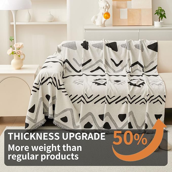 HAOMAIJIA Non Slip Couch Cover Sofa Covers for 3 Cushion Couch Washable sectional Couch Covers for Dogs pet Furniture Protector Couch Cover Blanket for Living Room (My-Black, 71"x118") - Image 3