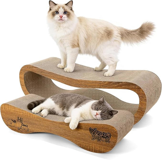 Cat Scratcher, 2 in 1 Cardboard Cat Scratchers for Indoor Cats Scratch Pad | Pet Cat Supplies for Scraching & Napping & Hiding, as Scratching Post Couch Lounger Bed Furniture Protector, Large 27.44 Inch by Viraagyiyou