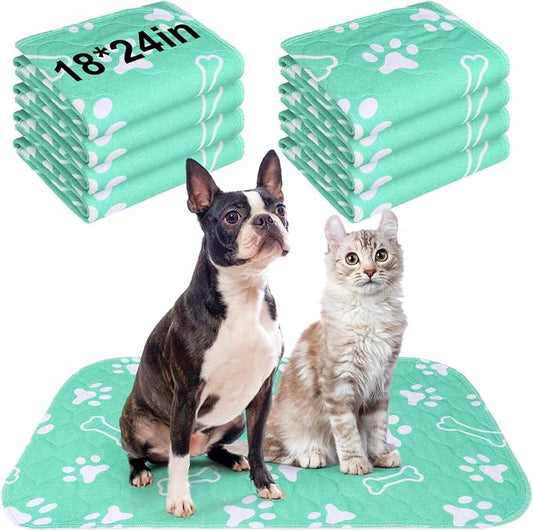 BEAUTYZOO 8 Pack Washable Pee Pads for Dogs, Reusable Puppy Pads for Potty Training, Waterproof Super Absorbent Whelping Pads Mats Non Slip Against Urine for Small Medium Dogs Cats, 18" x 24" by BEAUTYZOO