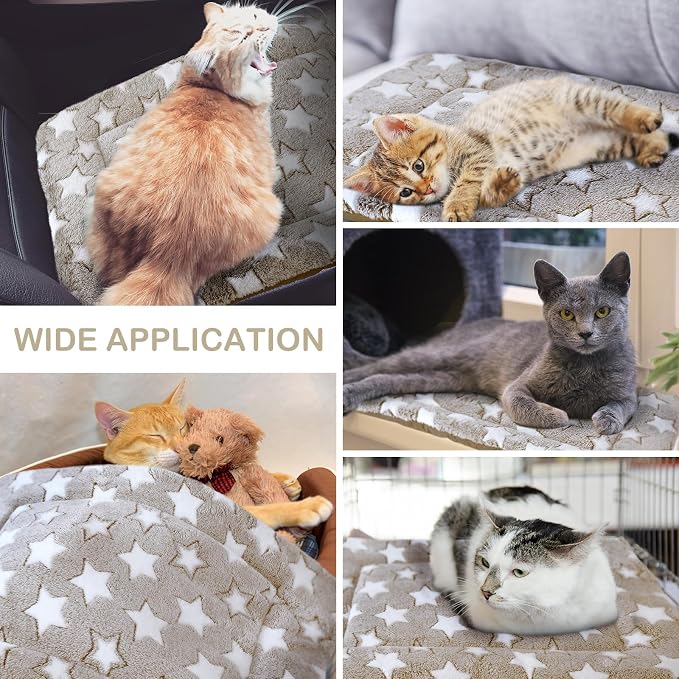 VitalCozy 4 Pcs Dog Crate Pads, Ultra Soft Warm Washable Anti-Slip Kennel Bed Mat for Pets, Reversible, Replaceable, Cage Liner for Small Medium Large Dogs and Cats(18 x 24 x 1.6 Inch,Star,Apricot) - Image 5