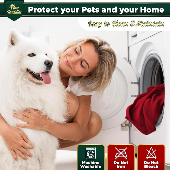 Paw Buddies Premium Waterproof Blanket 80"x90" Velvet-Feel Reversible Throw – Leakproof, Machine Washable Bed & Sofa King Size Protector for Couples, Pets & Travel + Bonus Small Blanket - Image 7