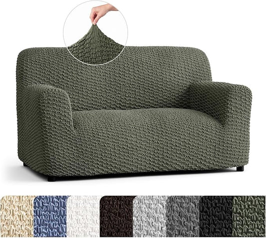 PAULTO BY GA.I.CO. Stretch Sofa Slipcovers – Soft Elastic Fabric Couch Cover for Armchair Loveseat 3-Seater & 4-Seater Sofa Cover – Non-Slip Furniture Protector Washable - Moss Green (40"-63" Wide) by PAULATOBYGAICO