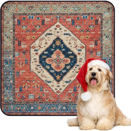 Lahome Extra-Large Washable Dog Pee Pads (72"x72") - Super Absorbent & Waterproof - Leakproof Reusable Mat for Playpens, Beds & Whelping, Convenient Cleanup,Red by Lahome