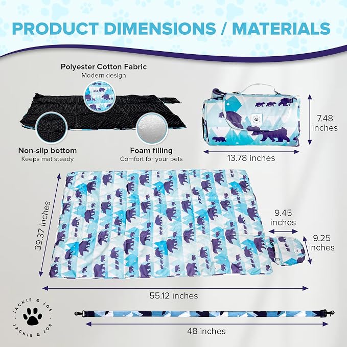 Extra Large Dog Bed 55x39 Inch- Lightweight &Portable Easy to Roll Up. Washable Pet Bed with Waterproof Easy to Clean with Nonskid Bottom for XL Dogs. - Image 2