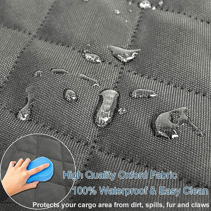 SUV Cargo Liner for Dogs Waterproof Nonslip Car Pet Seat Covers Back Seat with Bumper Flap Protector Washable Boot Cover Mats for Cars SUVs Vans Trucks (Grey) - Image 3