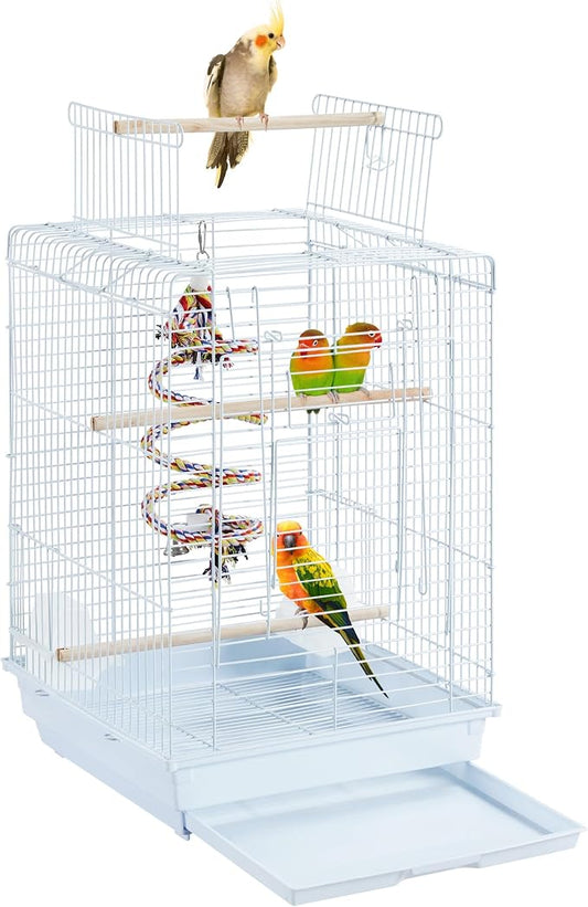Yaheetech Open Play Top Travel Bird Cage for Conure Sun Parakeet Green Cheek Conure Lovebird Budgie Finch Canary, Small-Size Cage Portable by Unknown