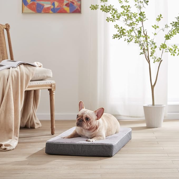 Orthopedic Memory Foam Dog Bed, Dog Crate Bed for Medium Dogs -Waterproof Pet Bed with Removable Washable Cover, Purple Rabbit Plush Surface, M(29inch,45Lbs) - Image 5