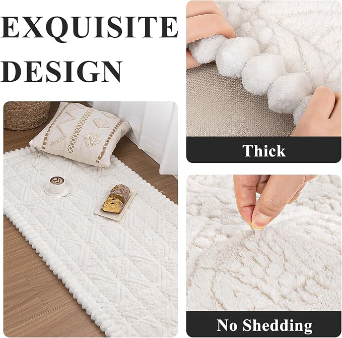 Vaukki White Pet Couch Cover for Dog, 27.6''x82.7'' Sofa Cover Protector | Washable Soft Non Slip Sofa Slipcover for 3 Cushion Couch, Fuzzy Sofa Pad Pet Friendly Dog Bed Mat for Couches - Image 2