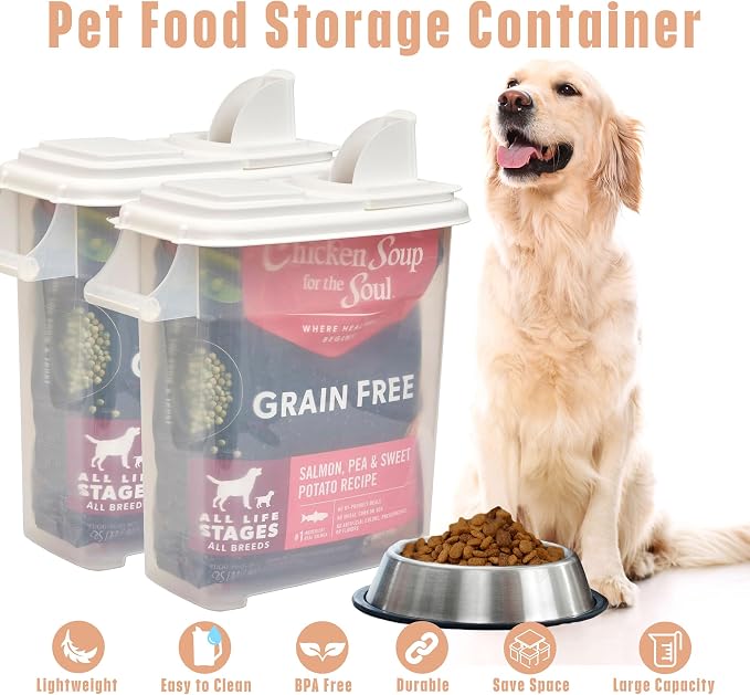 Buddeez Pet Food Storage Dispensers - Dog Food Storage Containers, Cat Food Containers, Bird Seed Containers w/Handle and Flip Lid, 8 Gallon(2 pack) - Image 3