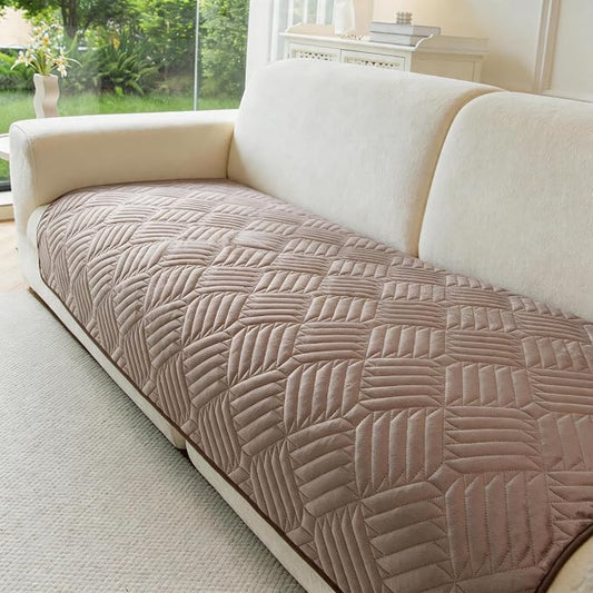 Velvet Sectional Couch Covers for Sofa Washable(35.4"x80.7") | Soft No Shedding Dark Brown Couch Covers, Sofa Cover for 4 Cushion, Pet Friendly Non Slip Couch Protector Cover for Dogs by TIANXINBAOBEI