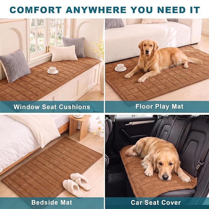 KRFOONN Couch Cover for Dogs Washable Sofa Covers for 3 Cushion Non-Slip Fuzzy Couch Cushion Covers Sofa Slipcovers Couches Furniture Protector for Dogs Pets Mat (Coffee, 27.6" x 70.9") - Image 6