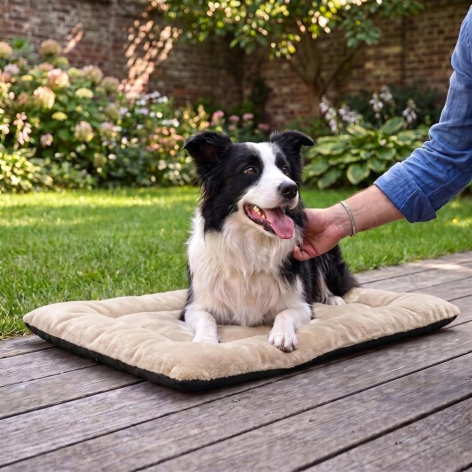 Dog Bed 36" for Metal Crate Pad,Washable Sleeping Mat for Medium/Large Pets | Soft faux rabbit fur, non-slip,machine wash/dry, plush cushioning, for crates, floors & travel, multiple sizes for all breeds - Image 8