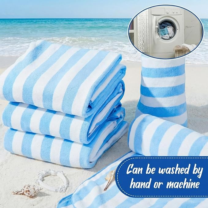 SmoothNovelty 8 Pack Microfiber Bath Towels Bulk 27'' x 60'' Oversized Bath Towel Highly Absorbent Extra Large Shower Sheets Soft Drying for Beach Pool Bathroom Salon Party(Blue) - Image 4