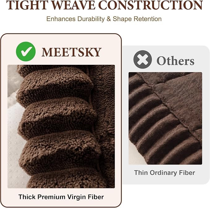 MEETSKY Couch Cover for Sofa, Soft Couch Armrest Covers for Sofa Pet Friendly, Thick Couch Protector Recliner Chair Arm Protector Washable, Chocolate, 27.6" x 27.6" - Image 5