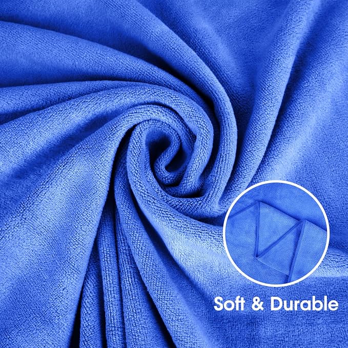 JML Microfiber Bath Towels, 30" x 60", 6 Pack, Dark Blue | Soft, Absorbent, Quick Dry, Use for Hair Wrap, Shower, Fitness, Sport, Yoga - Image 3