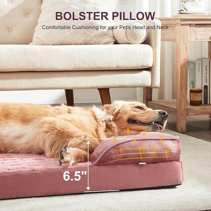 FURTIME Orthopedic Dog Bed for Medium Size Dog, Waterproof Dog Beds, 35x25x6.5 Supportive Foam Pet Couch Bed with Removable Washable Cover and Nonskid Bottom - Image 3
