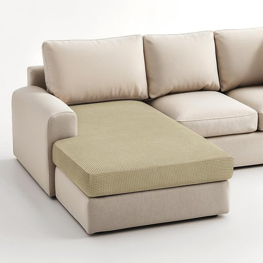 Hokway Stretch Chaise Cover Individual Couch Cushion Slipcovers Reversible Cushion Protector Slipcovers Sofa Cushion Protector Covers (Chaise Cover, Sand) by Hokway