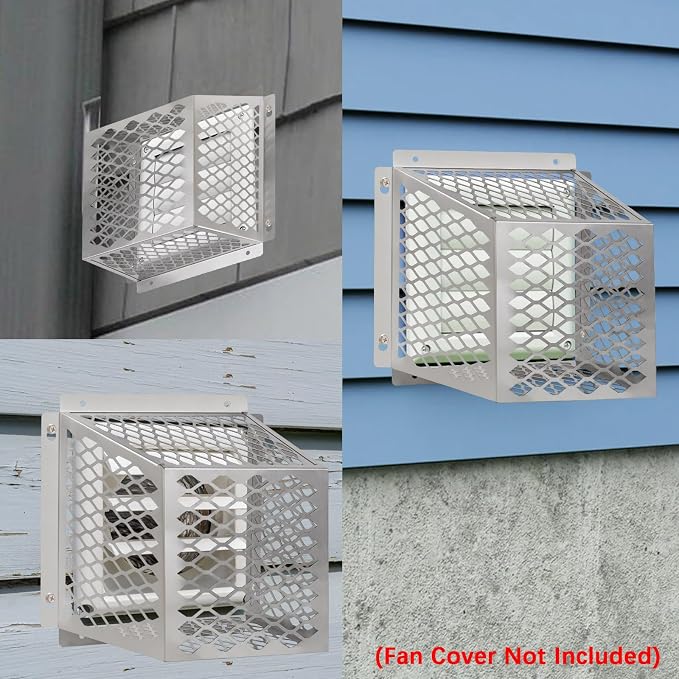 Dryer Vent Bird Guard,Dryer Vent Cover Outside for 5-6 inch Vent Hoods | Outdoor Bird Guard for Dryer Vent & Bathroom Exhaust,Stainless Steel Dryer Vent Cage 8.5"Lx8.5"Wx6"H,Prevent Bird From Enter - Image 6