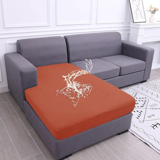 hyha Waterproof Sectional Couch Covers, Non Slip Sofa Cushion Covers | L Shape Sectional Fit, Stretch Jacquard Fabric, Elastic Bottom, Waterproof Protection (1 Piece for Chaise) by hyha