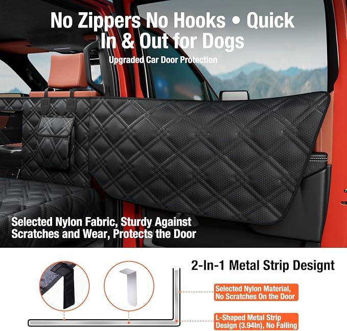 Surfcabin Truck Back Seat Extender for Dogs – Waterproof Full Size Pickup Pet Seat Cover with Door Protection, Hard Bottom Holds 420 lbs Dog Hammock for F150, RAM 1500 & More - Image 2