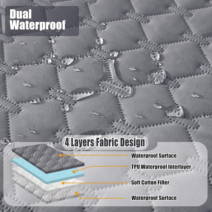 Smiry Waterproof Dog Bed Cover Blanket, Reversible Pet Blanket | Soft Reversible, Washable Leakproof Cats Dogs Couch Cover for Sofa, Couch, Furniture (82x82 Inch) - Image 2