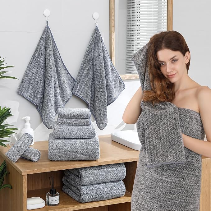 Ycosy Grey Hand Towels Set 16x31 Inches,Soft Microfibers Bathroom Towel Set 2 Pack,Highly Absorbent Quick Dry Luxury Towel Hotel Spa Gym Hand Towel Collection for Bathroom - Image 4