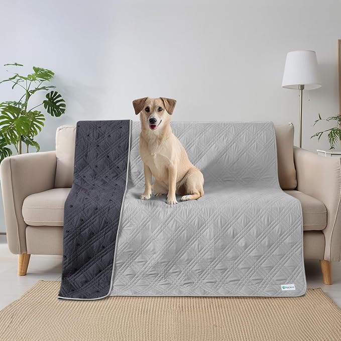 PetAmi Waterproof Couch Cover for Dogs, Non-Slip Leakproof Sofa Furniture Protector for Pet Cat, Machine Washable Bed Blanket for Car Seat, 102x82 Light Gray - Image 7