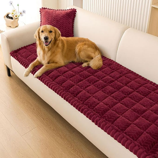 Smiry Couch Cover for Dogs, Non Slip Fuzzy Pet Sofa Covers Washable | Sofa Slipcovers for 3 Cushion Couch, Soft Thick Furniture Protector for Cats Dogs, Against Fur, Dirt, Scratch (27.6"x88") by Smiry