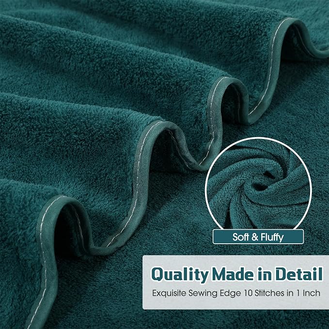 Mixweer 4 Pcs Oversized Bath Towels, 40 x 80 Inch Giant Microfiber Jumbo Bath Sheets Soft Bathroom Microfiber Quick Dry Absorbent Shower Towels for Spa Camping Beach(Sea Port) - Image 6