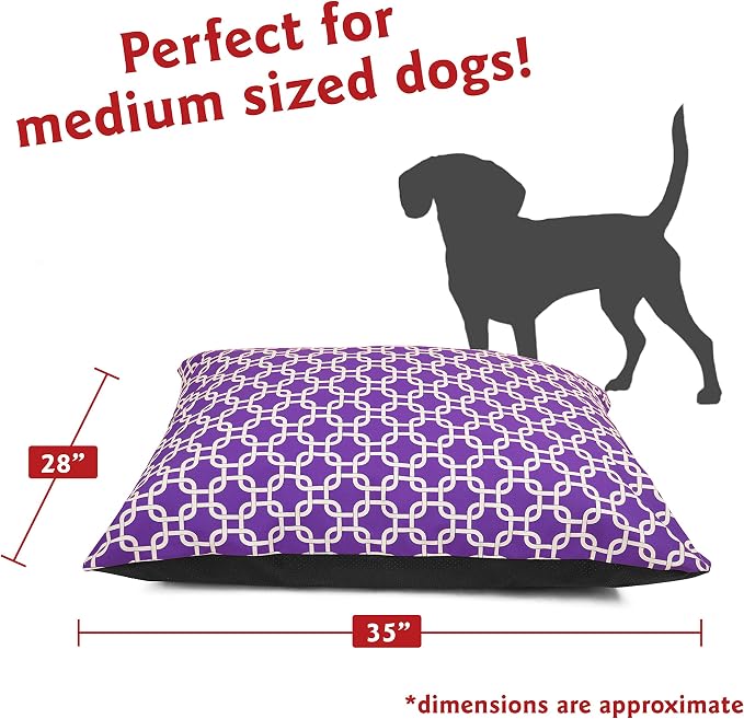 Majestic Pet Rectangle Medium Dog Bed - Non-Slip Washable Comfy Crate Pillow for Sleeping - Kennel Bed for Medium Breed, 35 x 28 Inch, Links Purple - Image 2