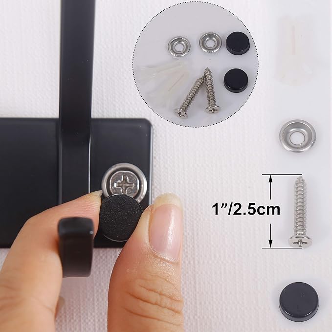 WEBI Coat Rack Wall Mounted,10 Hooks for Hanging Coats,30 Inch Hook Rack Hook Rail Coat Hanger Wall Mount for Backpack,Clothes,Jacket,Black,2 Packs - Image 6