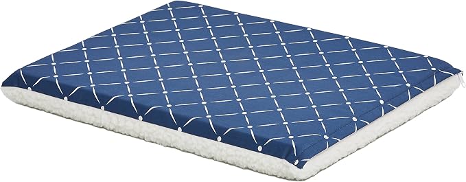 MidWest Homes for Pets Quiet Time Couture Paxton Dog Bed, Blue & Fleece with Removable Pillow Cover, Blue, 24" by MidWestHomesForPets