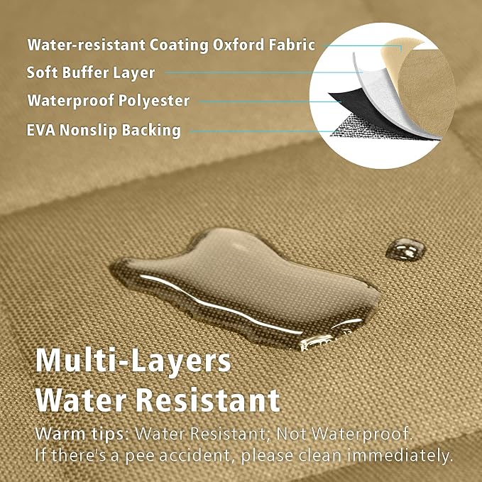 F-color SUV Cargo Liner for Dogs - Heavy Duty Cargo Cover for Mid-Size SUVs | Water Resistant, Bumper Flap, Non-Slip Mat, Car Trunk Dog Car Seat Cover Prevents Scratches Pet Hair Mud Dirt for Sedans Vans - Image 4