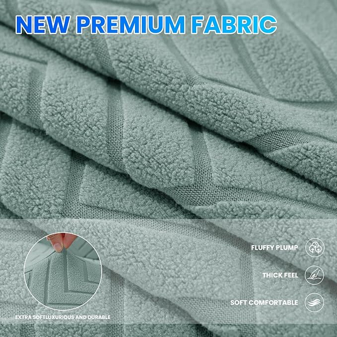 Stretch Sofa Cover Non-Slip Washable Furniture Protector | Stretch, 71"-91".Soft, Non Skid Foam, Elastic Bottom, Machine Washable, for Kids & Pets, Couch & Sofa, Pea Green - Image 4