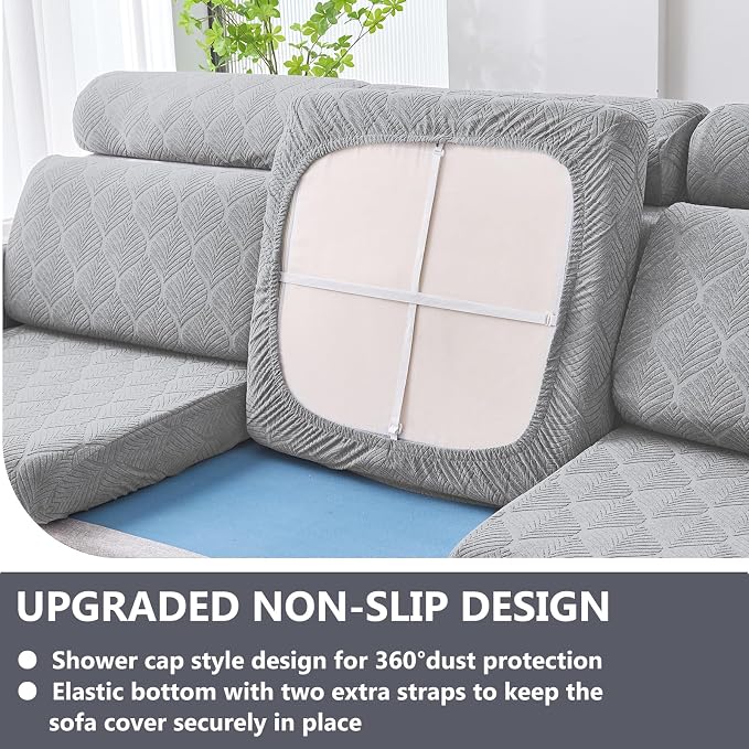 Genina Waterproof Couch Cushion Covers for Pets Washable Sofa Seat Covers | Non Slip,Stretch Jacquard Fabric,Pet Hair & Scratch Protection,Easy Installation,Furniture Protector,Sofa Cover - Image 5